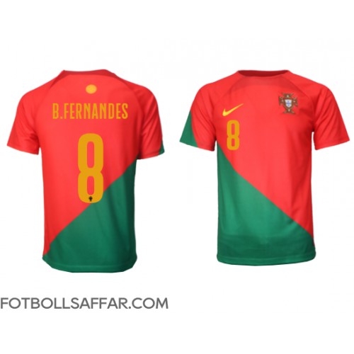 Portugal Bruno Fernandes #8 Hemmatröja VM 2022 Kortärmad